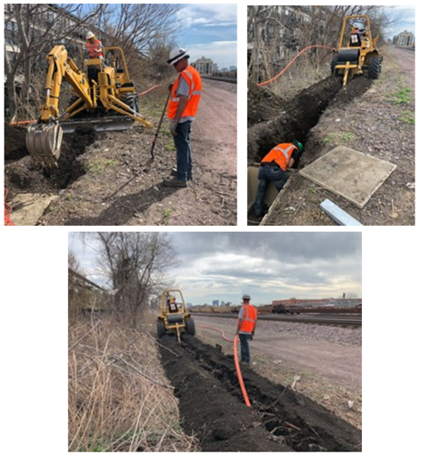 trenching in conduit for fiber optic network 1